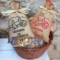 Basket of several Provencal herbs burlap bag - 150 gr