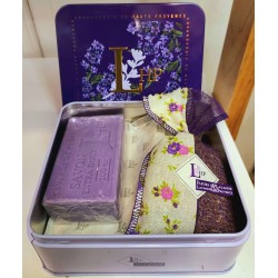 Coffret cadeau boite violette - 1 Savon et 1 Sachet de lavande