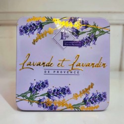 Small lavender and lavandin metal box