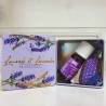 Small lavender and lavandin metal box open