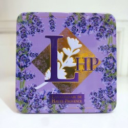 Small lavender and lavandin purple metal box