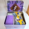 Gift box purple gold box - 1 Soap and 1 Lavender Bag