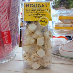 White nougat from Provence in foil