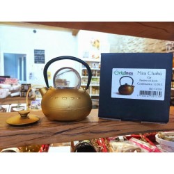 Mini golden cast iron teapot – 35cl